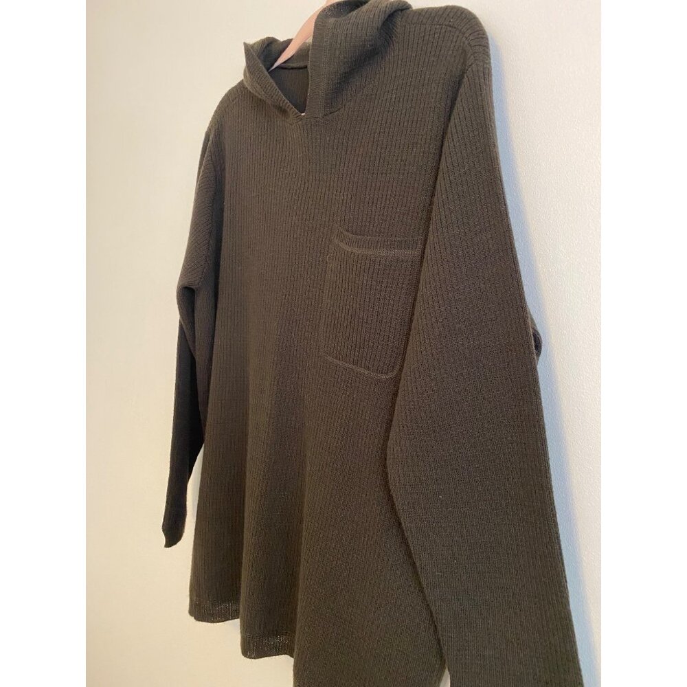 Vintage Carole Little Green Women's Hooded Long Sleeve Ribbed Sweater Size 1X - Picture 3 of 5